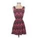 Cloud & Sky Casual Dress: Pink Chevron/Herringbone Dresses - Women's Size Small