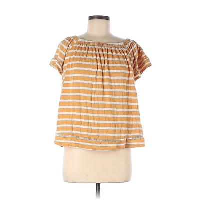 Maurices Short Sleeve Top Orange Print Tops - Women's Size Medium