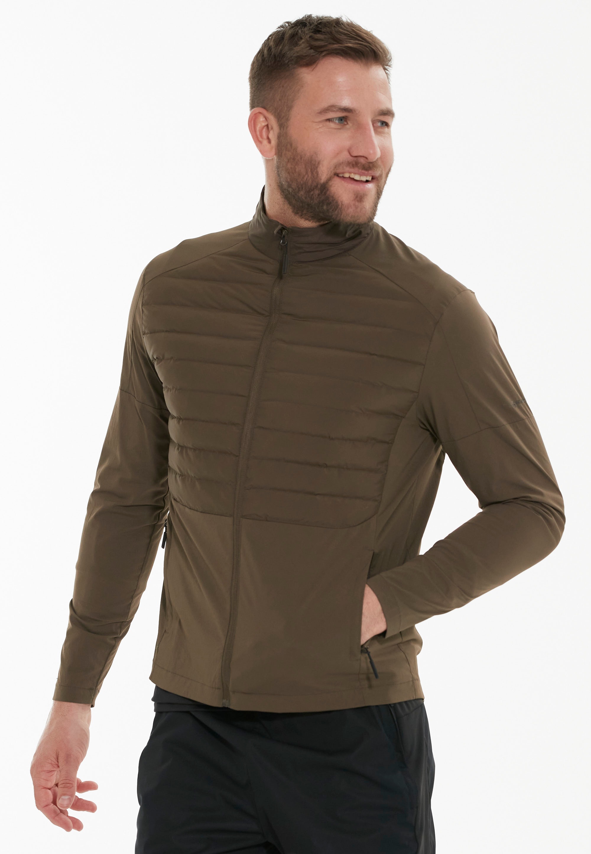 Laufjacke ENDURANCE "Benst", Herren, Gr. M, braun, 100% Nylon, unifarben, Casual, normal, hoch geschlossener Ausschnitt, Jacken, aus winddichtem Material