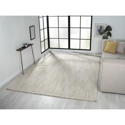 Teppich "Ava", beige (beige, weiß), B:200cm H:7mm L:290cm, Polyester, MYFLAIR MÖBEL & ACCESSOIRES, Teppiche, Fransenteppich, Uni Farben, meliert, Sisal-Optik, auch in rund erhältlich, mit Fransen Image