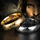 Bagues en acier inoxydable pour hommes One Ring of Power document en or bijoux en acier au