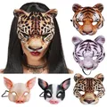 Masque d'Animal 3D pour Halloween Masques de Bal Tim Tigre Cochon Demi-Visage Robe de Barrage