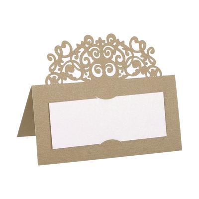 Table Name Place Cards,25Pcs Hollow Cut Design Seat Blank Card, Light Gold Tone - Light Gold Tone