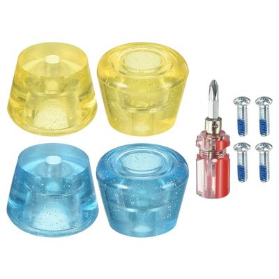 Roller Skate Toe Stops with Screwdriver Brake Stoppers Block, Clear Blue Yellow - Clear Blue, Clear Yellow