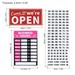 Business Hour Sign, PVC Self Adhesive Operation Hour with Number Sticker and Open/Close Door Hanger for Store Business Shop Bars