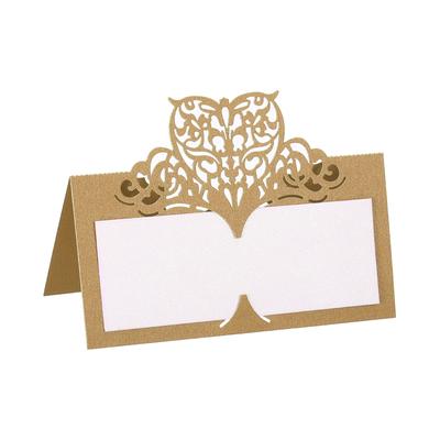 Table Name Place Cards,50Pcs Hollow Butterfly Cut Design Seat Blank Card, Yellow