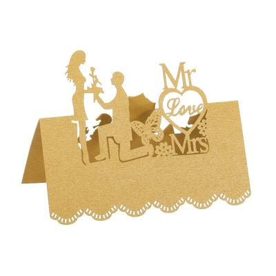 Table Name Place Cards,50Pcs Hollow Butterfly Cut Design Blank Card, Gold Tone - Gold Tone