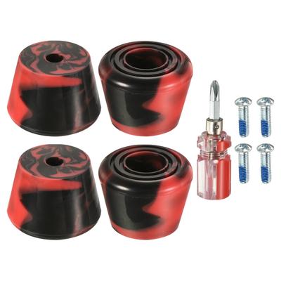 Roller Skate Toe Stops with Screwdriver Brake Stoppers, Mixed Black Red 2 Pair - Mixed Black Red