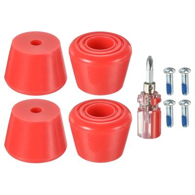 Roller Skate Toe Stops with Screwdriver 82A Brake Stoppers Block, Red 2 Pair