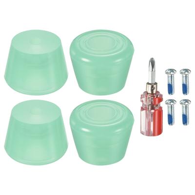 Roller Skate Toe Stops with Screwdriver 82A Brake Stoppers Block, Green 2 Pair