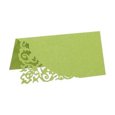 Table Name Place Cards,50Pcs Favor Decor Hollow Design Seat Blank Card, Green