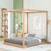 Full/Queen Size Canopy Platform Bed with Support Legs