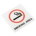 Smoking Zone Sign Adhesive Indoor Outdoor Wall Mount Sticker - White,Red,Black