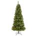 7' White Mountain Pine Artificial Christmas Tree with 400 Clear LED Lights and Pine Cones