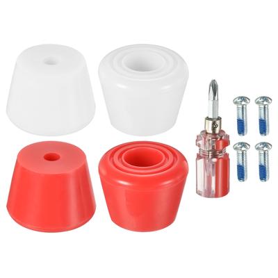 Roller Skate Toe Stops with Screwdriver Brake Stoppers Block, Red White 2 Pair - Red, White