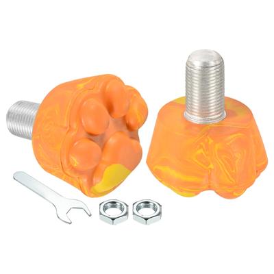 Roller Skate Toe Stops Rubber Brake Stoppers Block with Bolts Cat Claw, Orange