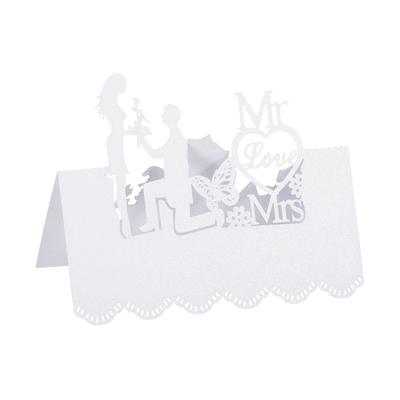 Table Name Place Cards,50Pcs Hollow Butterfly Cut Design Blank Card, White