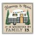 Stupell Industries Happiness Where Family Is Uplifting Plaid Camping Van Graphic Art Gray Framed Art Print Wall Art Design by Deb Strain