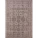 Ahgly Company Indoor Rectangle Mid-Century Modern Khaki Rose Pink Oriental Area Rugs 2 x 4