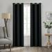 Eclipse Dayton Grommet Solid Textured Thermaback Blackout Curtain Panel Black 42 x54