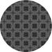 Ahgly Company Machine Washable Indoor Round Transitional Charcoal Black Area Rugs 4 Round