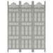 ikayaa Hand carved 3-Panel Room Divider Gray 47.2 x65 Solid Mango Wood