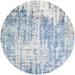 Ahgly Company Indoor Round Mid-Century Modern Columbia Blue Oriental Area Rugs 4 Round