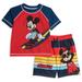 Disney Mickey Mouse Infant Baby Boys Rash Guard and Swim Trunks Outfit Set Red 18 Months