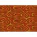 Ahgly Company Machine Washable Indoor Rectangle Transitional Orange Red Orange Area Rugs 7 x 10