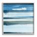 Stupell Industries Vivid Blue Striped Landscape Abstract Ocean View Painting Gray Framed Art Print Wall Art Design by Grace Popp