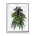 Stupell Industries Hanging Holly Botanicals Mistletoe Seasonal Winter Flowers Graphic Art Gray Framed Art Print Wall Art Design by House Fenway