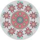 Ahgly Company Indoor Round Patterned Tulip Pink Novelty Area Rugs 7 Round