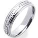 14K White Gold 6mm Greek Sign Wedding Band (Size 5 to 12) 9.5