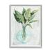 Stupell Industries Green Plant Leaves Glass Vase Rustic Illustration 11 x 14 Design by Cindy Jacobs