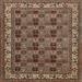 Ahgly Company Indoor Square Traditional Camel Brown Persian Area Rugs 4 Square