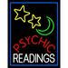Red Psychic White Readings Blue Border LED Neon Sign 31 Tall x 24 Wide - inches Black Square Cut Acrylic Backing with Dimmer - Bright and Premium built indoor LED Neon Sign for Storefront.