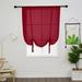 Yipa Semi-Blackout Short Curtain Tie Up Window Curtains Voile Kitchen Valance Slot Top Cafe Cafe Rod Pocket Curtain Panel Red 47.2 Width x47.2 Length 2-Panel