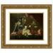 Jan Davidsz de Heem 18x15 Gold Ornate Wood Frame and Double Matted Museum Art Print Titled - Sumptuous Fruit Still Life with Jewellery Box (C. 1650 - 1655)