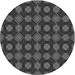 Ahgly Company Machine Washable Indoor Round Transitional Charcoal Black Area Rugs 3 Round