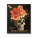 Stupell Industries Spooktacular Halloween Skull Flower Arrangement Spider Web Graphic Art Gallery Wrapped Canvas Print Wall Art Design by Diane Neukirch