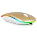 2.4GHz & Bluetooth Mouse Rechargeable Wireless Mouse for Mate 20 Bluetooth Wireless Mouse for Laptop / PC / Mac / Computer / Tablet / Android RGB LED Gold