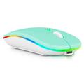 2.4GHz & Bluetooth Mouse Rechargeable Wireless Mouse for Tablet V7 Bluetooth Wireless Mouse for Laptop / PC / Mac / Computer / Tablet / Android RGB LED Teal