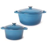 BergHOFF Neo 4 Piece Cast Iron Cookware Set w/ 3Qt Covered Dutch Oven & 7Qt Covered Stockpot Stainless Steel/Enameled Cast Iron/Cast Iron | Wayfair