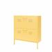 Novogratz Cache 2 Door Shoe Storage Cabinet Metal in Yellow | 35.24 H x 31.5 W x 10.24 D in | Wayfair 3986814COM