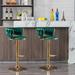 Everly Quinn Set Of 2 Bar Stools_38.98 x 20.23 x 17.32 Velvet/Metal in Green | 20.23 W x 17.32 D in | Wayfair 3840A9714FC0462195DCCC1C5C3125AE