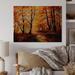 Millwood Pines Forest In Autumn - Traditional Wood Wall Art Panels - Natural Pine Wood Metal in Brown/Orange/Yellow | 16 H x 32 W x 1 D in | Wayfair