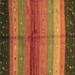 Brown/Green 84 x 84 x 0.35 in Area Rug - Union Rustic Earsie Striped Machine Woven Area Rug in Brown/Red/Green /Wool | Wayfair