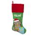 The Holiday Aisle® Personalized Owl Stocking Polyester in Gray/Green/Red | 9.75 H x 18 W in | Wayfair BF7F9E7B674B45F38415DBA5E0C97CAE