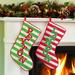 The Holiday Aisle® Personalized 5-Letter Stocking Polyester in Green/Red/White | 10 H x 16 W in | Wayfair 78902E303D0643D2BC50B08DF8C0360E