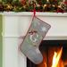 The Holiday Aisle® Christmas Wreath Personalized Stocking Polyester in Gray/Red/White | 10 H x 16 W in | Wayfair CCFFB03A14C94E43AD533F24A199F523